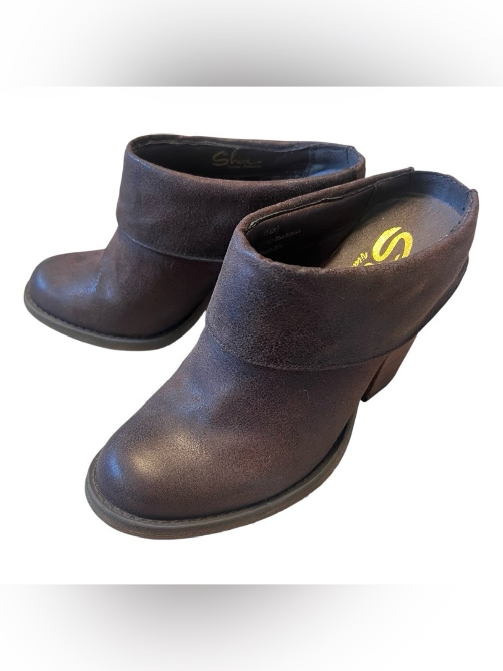 Sbicca Vintage Collection Vitalo Bootie Mule in Brown Sz 7 Like New Boho Cute
